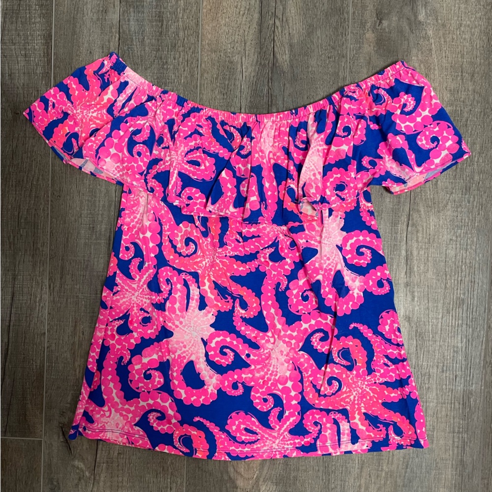 Lilly Pulitzer Off The Shoulder Top